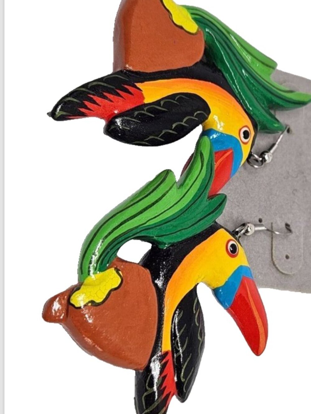 Colorful Toucon Bird Hook Earrings